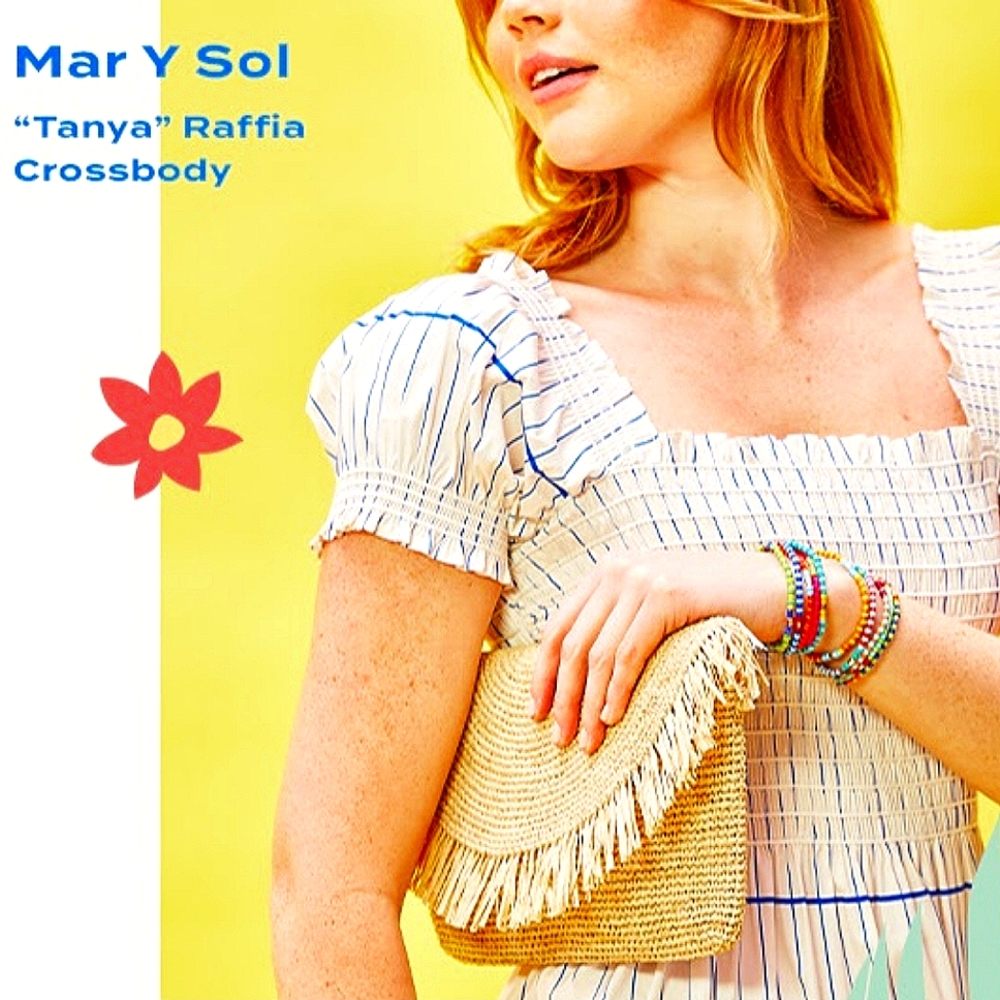 Mar Y Sol "Tanya" Raffia Crossbody bag